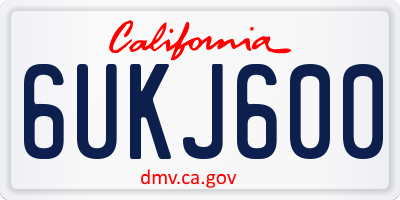 CA license plate 6UKJ600