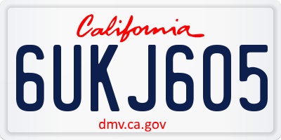 CA license plate 6UKJ605
