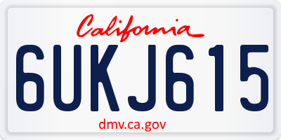 CA license plate 6UKJ615
