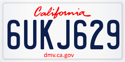 CA license plate 6UKJ629