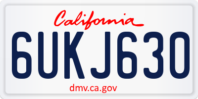 CA license plate 6UKJ630