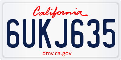 CA license plate 6UKJ635