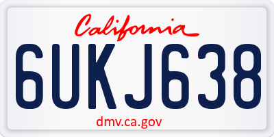 CA license plate 6UKJ638