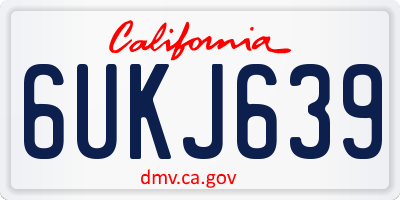 CA license plate 6UKJ639