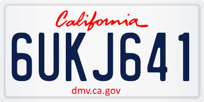 CA license plate 6UKJ641