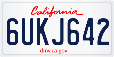 CA license plate 6UKJ642