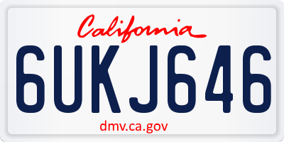 CA license plate 6UKJ646