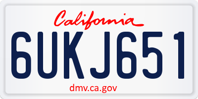 CA license plate 6UKJ651