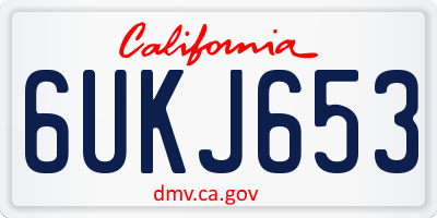 CA license plate 6UKJ653