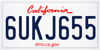 CA license plate 6UKJ655