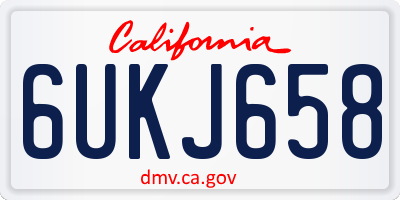 CA license plate 6UKJ658
