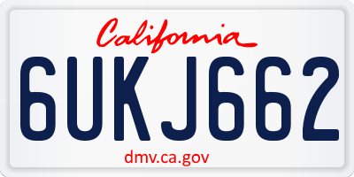 CA license plate 6UKJ662