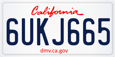 CA license plate 6UKJ665