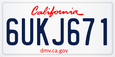 CA license plate 6UKJ671