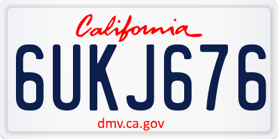 CA license plate 6UKJ676