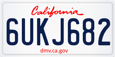 CA license plate 6UKJ682