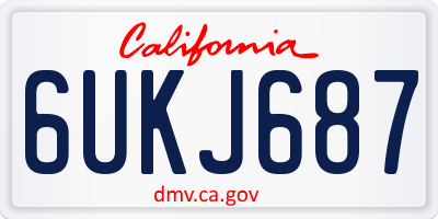 CA license plate 6UKJ687