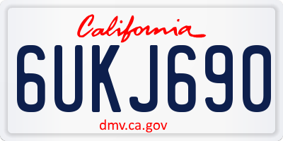 CA license plate 6UKJ690