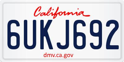 CA license plate 6UKJ692