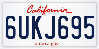 CA license plate 6UKJ695