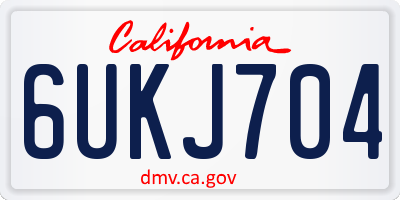 CA license plate 6UKJ704