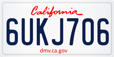 CA license plate 6UKJ706