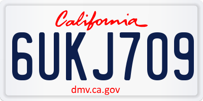 CA license plate 6UKJ709