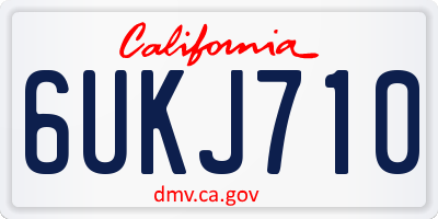 CA license plate 6UKJ710