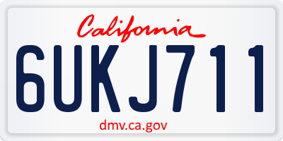 CA license plate 6UKJ711