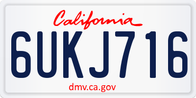 CA license plate 6UKJ716