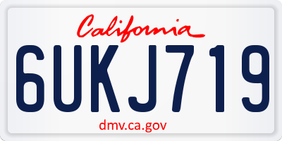 CA license plate 6UKJ719