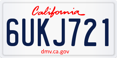 CA license plate 6UKJ721