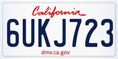 CA license plate 6UKJ723