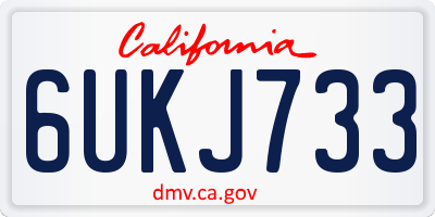 CA license plate 6UKJ733