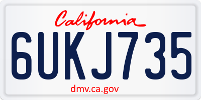 CA license plate 6UKJ735