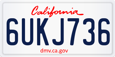 CA license plate 6UKJ736