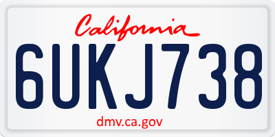 CA license plate 6UKJ738
