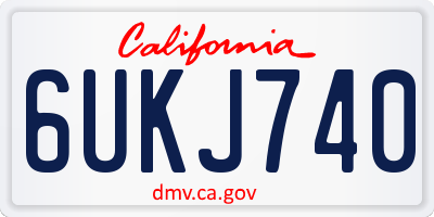 CA license plate 6UKJ740