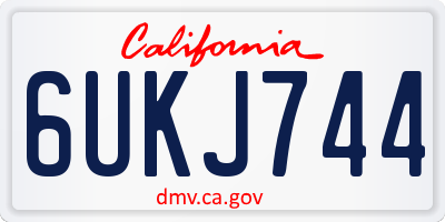 CA license plate 6UKJ744