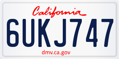 CA license plate 6UKJ747