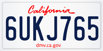 CA license plate 6UKJ765