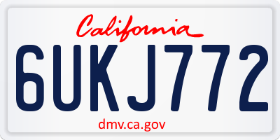 CA license plate 6UKJ772