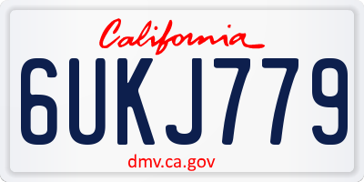 CA license plate 6UKJ779