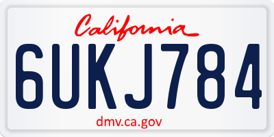 CA license plate 6UKJ784