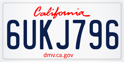 CA license plate 6UKJ796