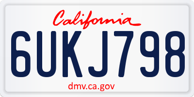 CA license plate 6UKJ798