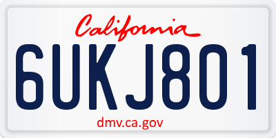 CA license plate 6UKJ801