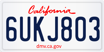 CA license plate 6UKJ803