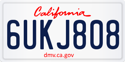 CA license plate 6UKJ808