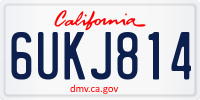 CA license plate 6UKJ814